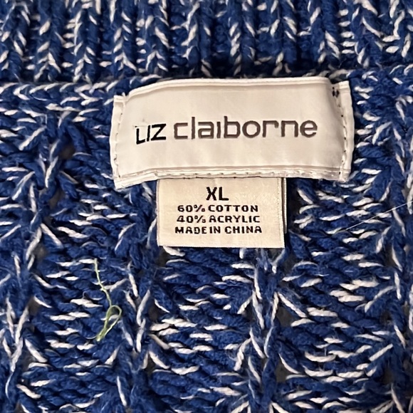 Liz Claiborne | Heather Blue and White Knitted Sweater XL - Picture 4 of 6